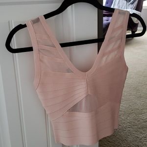 BRAND NEW bebe rose blush pink top